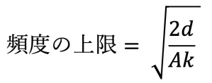 頻度の上限 = √2d/Ak